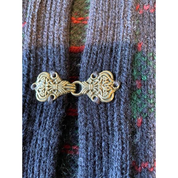 Vintage Nor’ easterly Tradition Scottish Wool Plaid Cardigan Sweater Sz XL - Picture 6 of 11